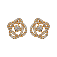 TRENDY GOLD STUD WITH STYLISH WHITE STONE